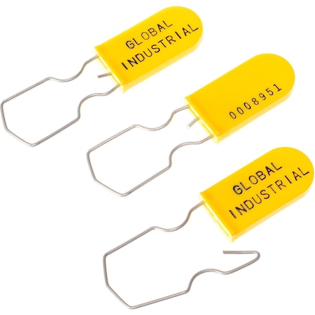 Padlock Seal With Wire Hasp, Yellow, 1000PK